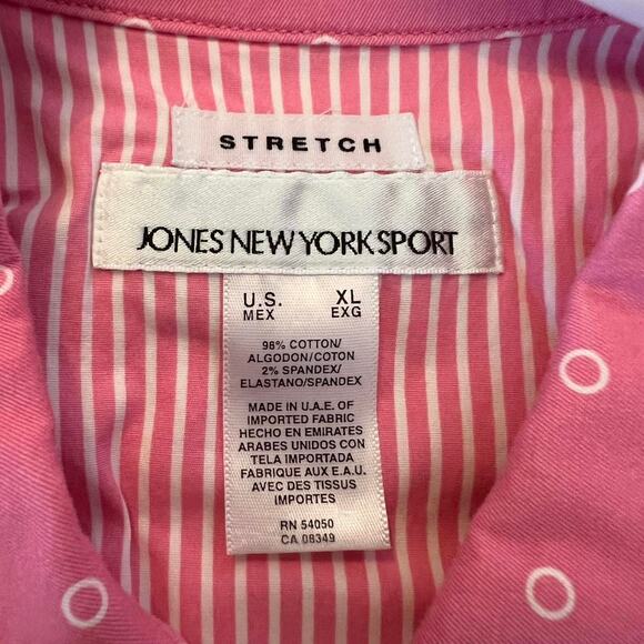 Vintage jones new york sport pink white denim Polka Dot Womens Jacket XL NWT - Picture 4 of 5